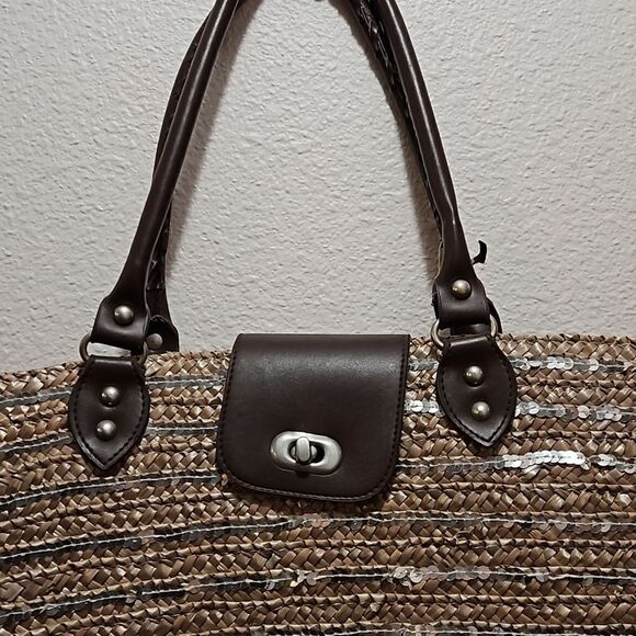 Sequined straw bag by calypso - Picture 2 of 7